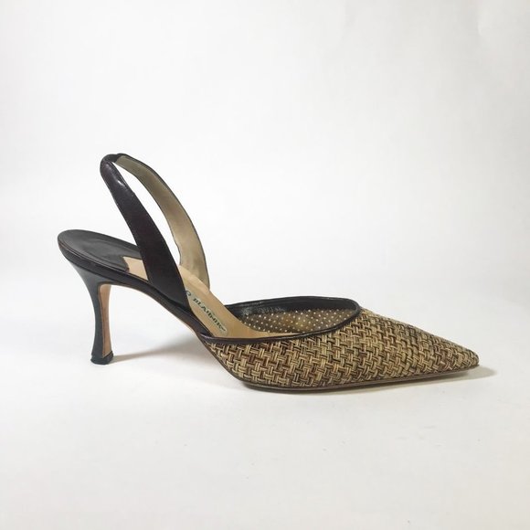 Manolo Blahnik Woven CAROLYNE Slingback Size 40.5 - Picture 4 of 7